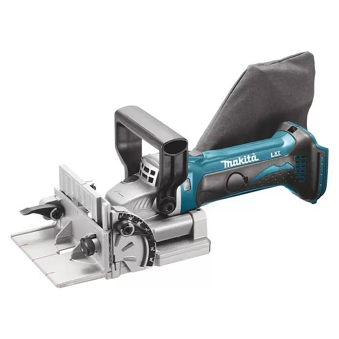 Makita Akku-Flachdübelfräse DPJ180Z - 18 V, Ohne Akku, 0 Ah, Schnitttiefe: 20 mm - Diagonale Ansicht