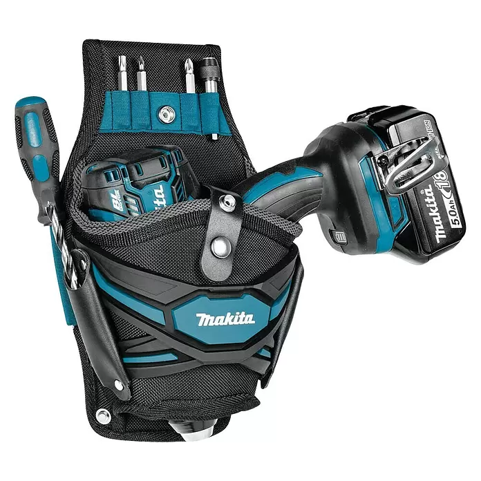 Makita Werkzeug-Gürteltasche mit Schrauberholster E-05094 - Geeignet für: Akkuschrauber/Bohrmaschinen, Nylon - Diagonale Ansicht