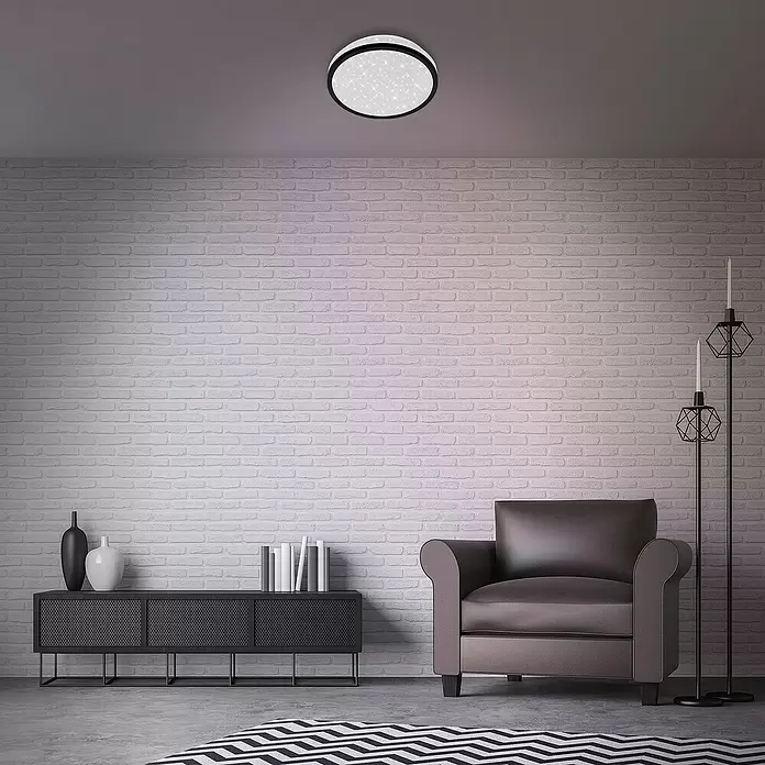 Tween Light LED-Deckenleuchte rund - 10 W, Weiß/Schwarz, Warmweiß - Stimmungsaufnahme