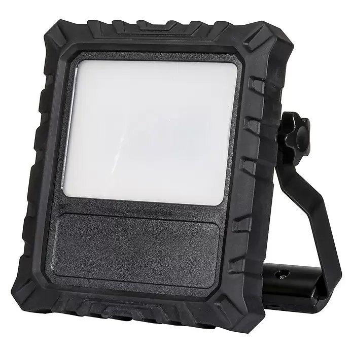 Voltolux Mobiler LED-Strahler - 30 W, Schwarz, B x H: 20 x 24 cm - Diagonale Ansicht