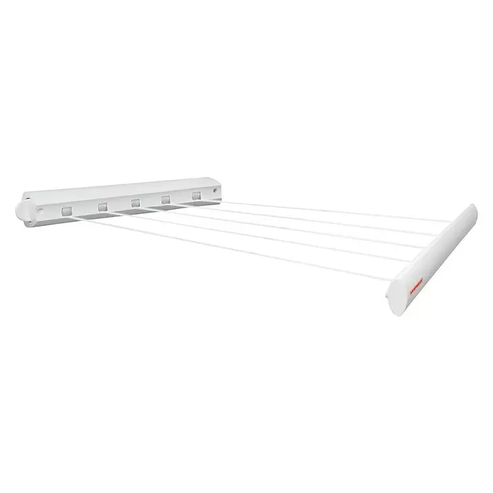Leifheit Tendedero de pared Rollfix 210 Longline - Longitud cuerda de tender: 21 m, Blanco, 23 cm - Vista angular