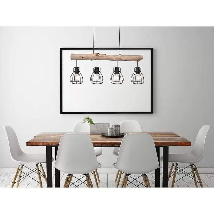 Globo Mina Pendelleuchte - 40 W, L x B x H: 85,5 x 22,5 x 24 cm, Schwarz, E27 - Stimmungsaufnahme