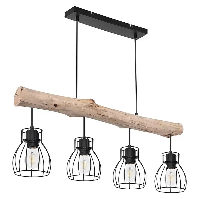 Globo Mina Pendelleuchte - 40 W, L x B x H: 85,5 x 22,5 x 24 cm, Schwarz, E27 - Vorderansicht