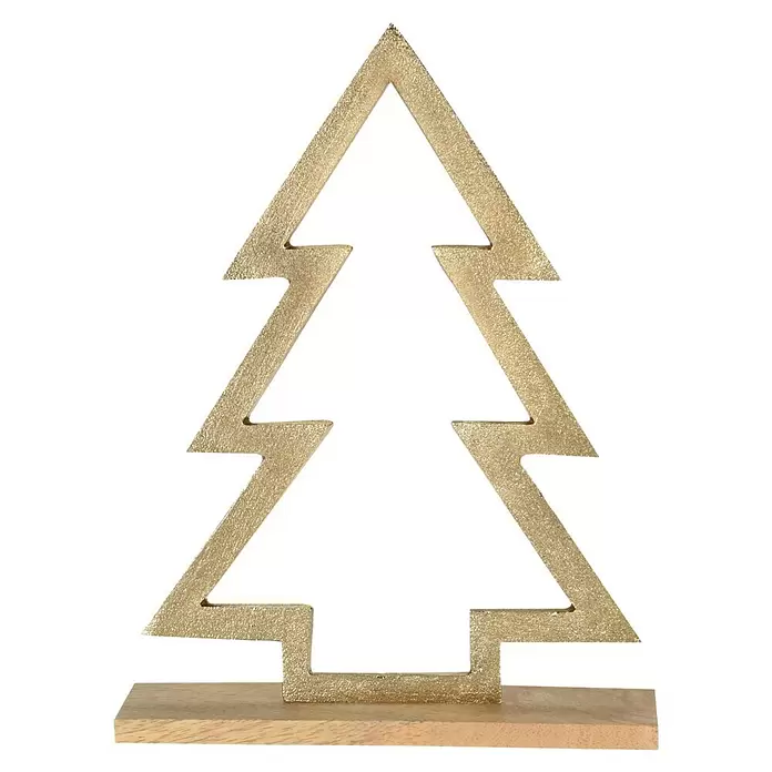 Decoratief artikel - 21 cm, Goud, Hout, 1 stk. - Vooraanzicht