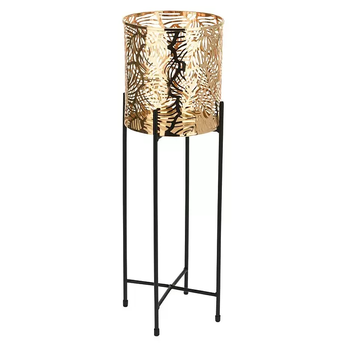 Bloempot - Goud, 45 cm - Diagonaal zicht