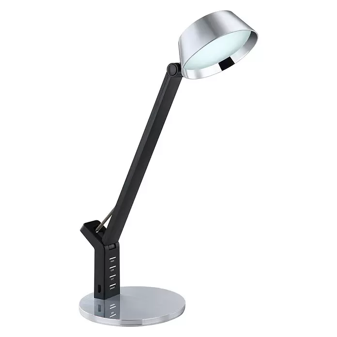 Globo LED-Tischleuchte URSINO - 7 W, L x B x H: 18,5 x 7 x 46,5 cm, Kaltweiß, Silber - Diagonale Ansicht