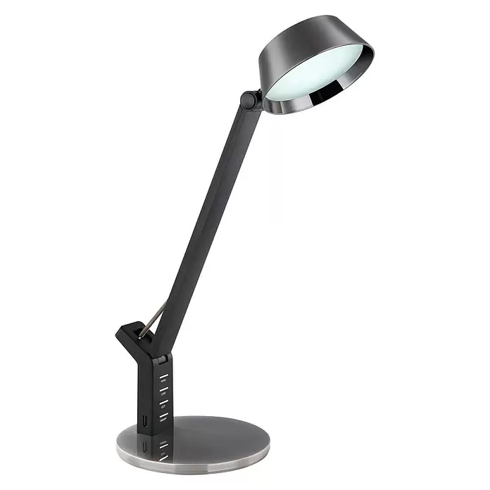 Globo LED-Tischleuchte URSINO - 8 W, L x B x H: 18,5 x 7 x 46,5 cm, Kaltweiß, Schwarz - Diagonale Ansicht
