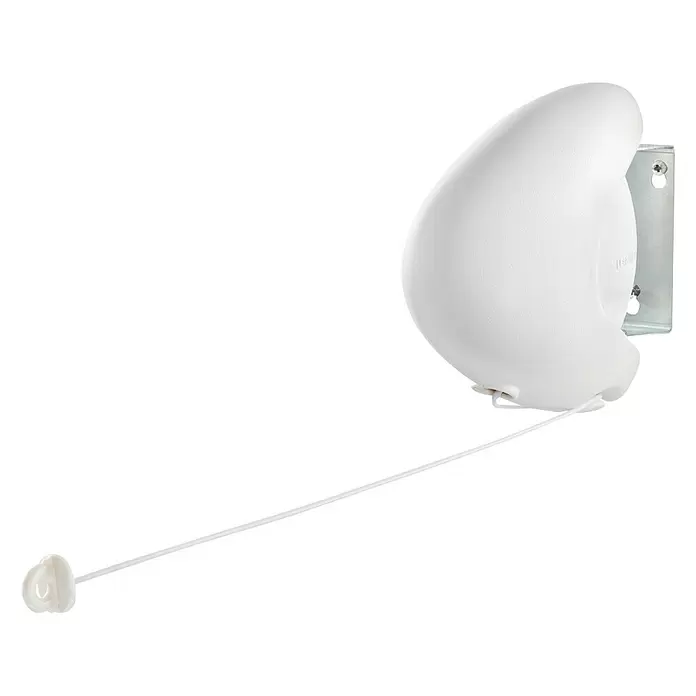 Leifheit Tendedero de pared Rollfix 80 - Longitud cuerda de tender: 8 m, Blanco, 18,5 cm - Vista angular