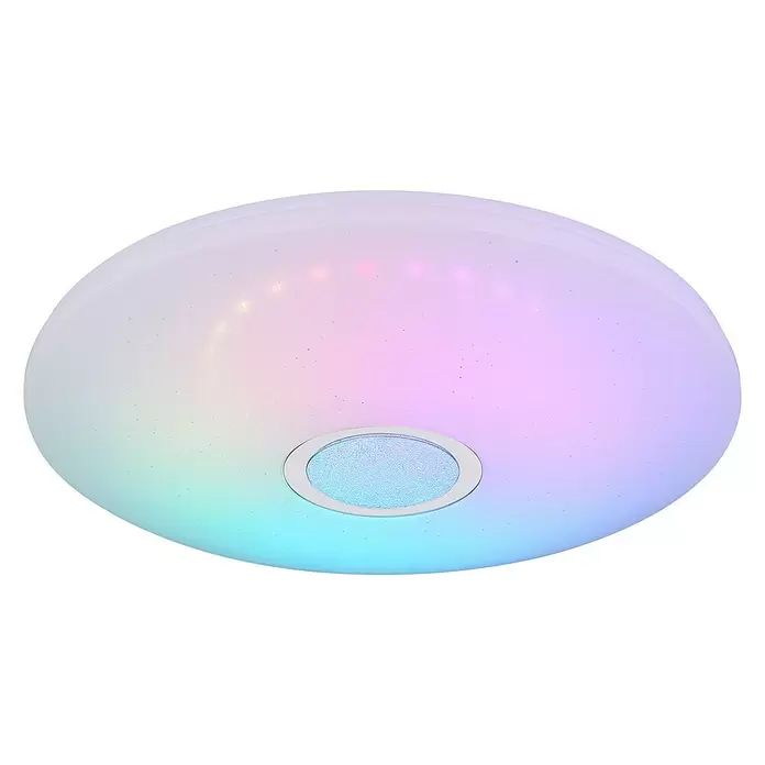 Globo Deckenleuchte rund Abbey Clarke - 18 W, Ø x H: 430 mm x 9 cm, Kaltweiß - Diagonale Ansicht
