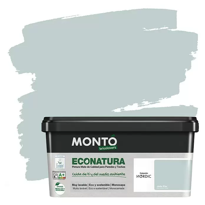 Montó Bricolovers Pintura para paredes EcoNatura - Jade Klar, 4 l, Mate - Vista frontal