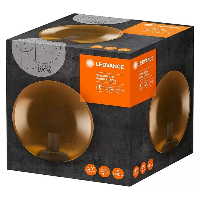 Ledvance Deko-Tischleuchte BUBBLE - L x B x H: 25 x 25 x 245 cm, Orange, E27 - Diagonale Ansicht