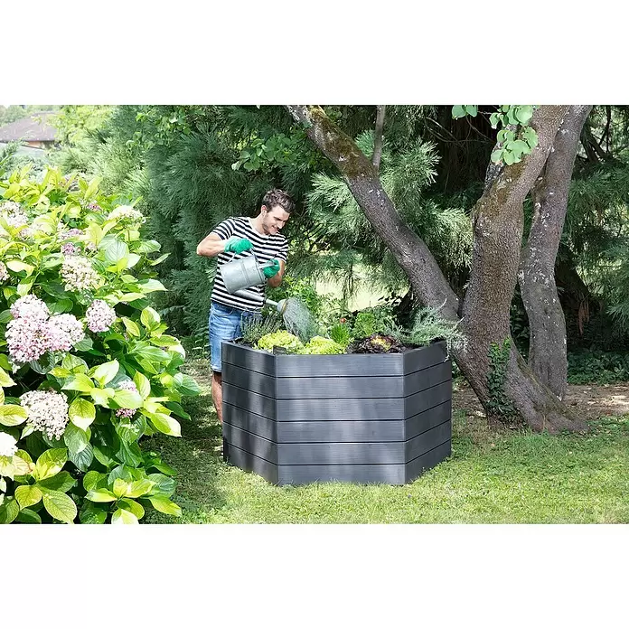 Garantia Hochbeet Ergo XL Wood - Ø x H: 145 x 25 cm, Kunststoff - Anwendungsbeispiel
