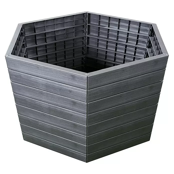 Garantia Hochbeet Ergo XL Wood - Ø x H: 145 x 25 cm, Kunststoff - Diagonale Ansicht