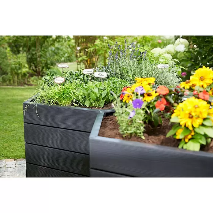 Garantia Hochbeet Ergo XL Wood - Ø x H: 145 x 25 cm, Kunststoff - Stimmungsaufnahme