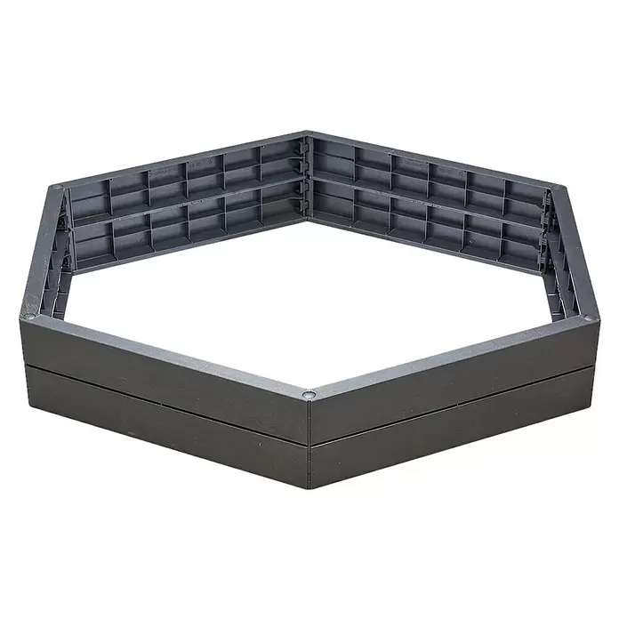 Garantia Hochbeet Ergo XL Stone - Ø x H: 145 x 25 cm, Kunststoff - Diagonale Ansicht