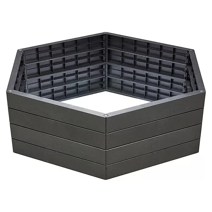 Garantia Hochbeet Ergo XL Stone - Ø x H: 145 x 25 cm, Kunststoff - Diagonale Ansicht