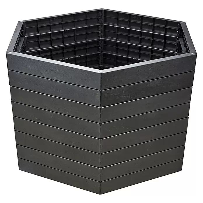 Garantia Hochbeet Ergo XL Stone - Ø x H: 145 x 25 cm, Kunststoff - Diagonale Ansicht
