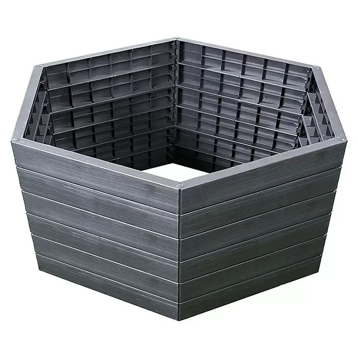 Garantia Hochbeet Ergo XL Wood - Ø x H: 145 x 25 cm, Kunststoff - Diagonale Ansicht