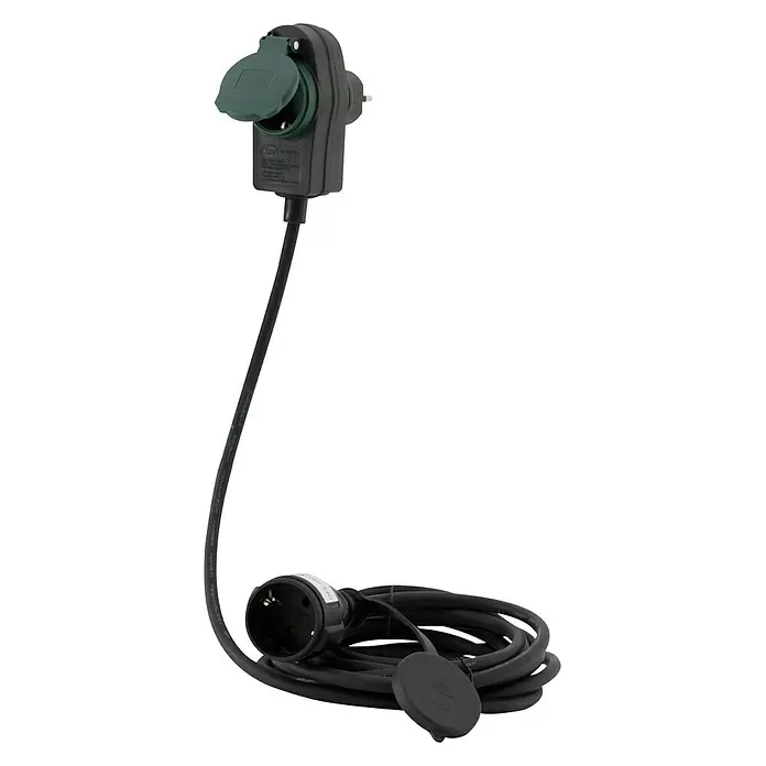 REV Podaljševalni kabel [SI] Powersplit - Črne barve, 10 m, [SI] H05RR-F3G1,5 - Pogled pod kotom