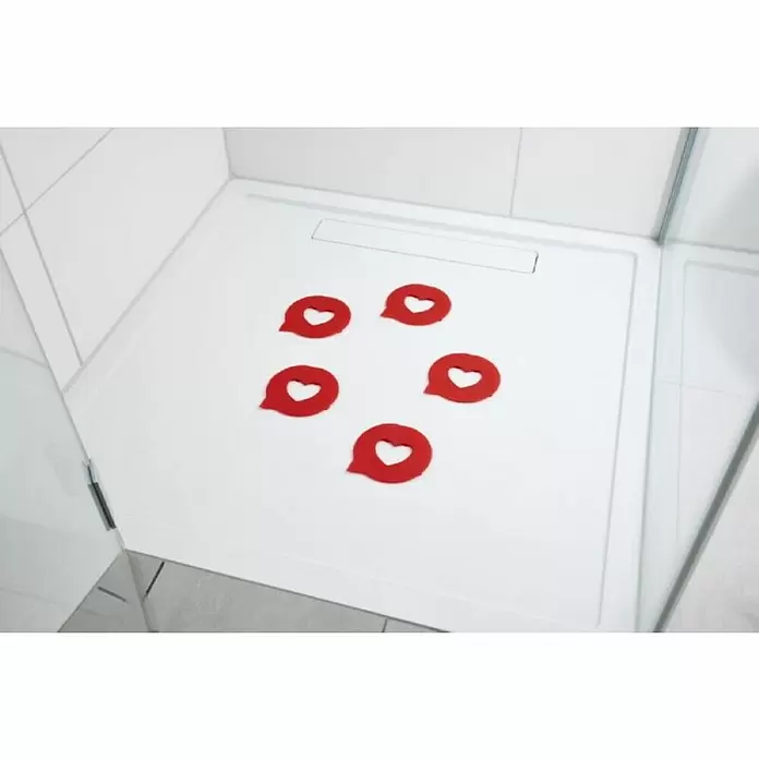 Diaqua Podloga za kadu - 5 Kom., PVC, Crvene boje - Živopisni prikaz