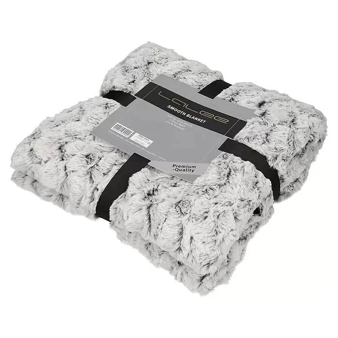 Decke Smooth - Schwarz, 200 x 150 cm, 100 % Polyester - Diagonale Ansicht