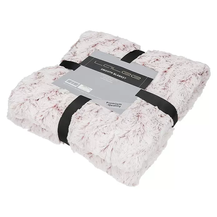 Decke Smooth - Rot, 200 x 150 cm, 100 % Polyester - Diagonale Ansicht
