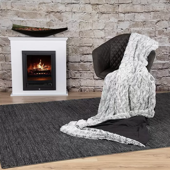 Decke Smooth - Schwarz, 200 x 150 cm, 100 % Polyester - Stimmungsaufnahme