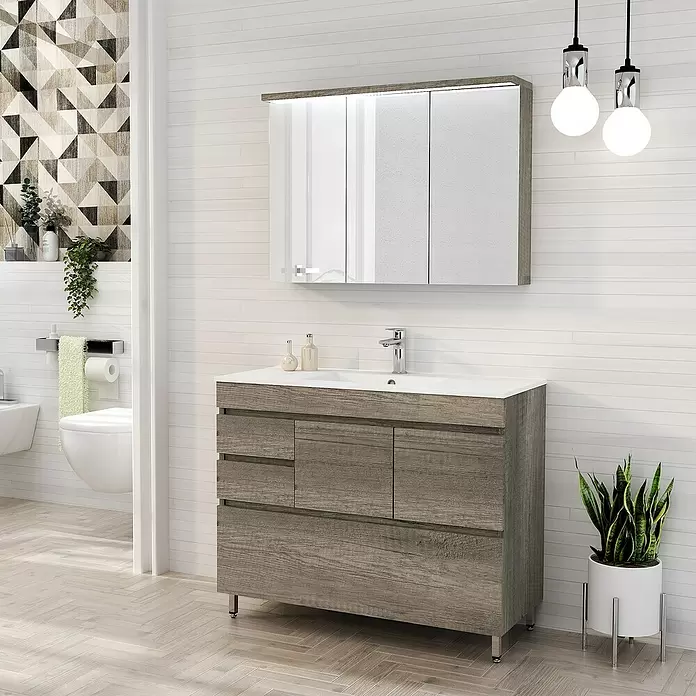 Mueble de lavabo Complet - L x An x Al: 39 x 100 x 85 cm, Nebraska - Foto ambiente