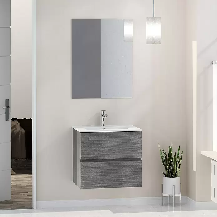 Mueble de lavabo Denver - L x An x Al: 46 x 60 x 54,5 cm, Ceniza - Foto ambiente