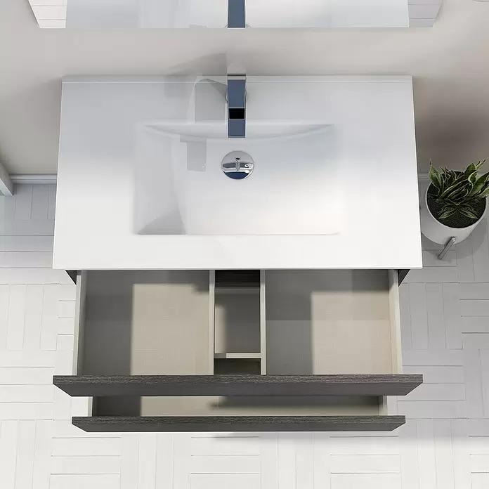 Mueble de lavabo Denver - L x An x Al: 46 x 80 x 54,5 cm, Ceniza - Foto ambiente