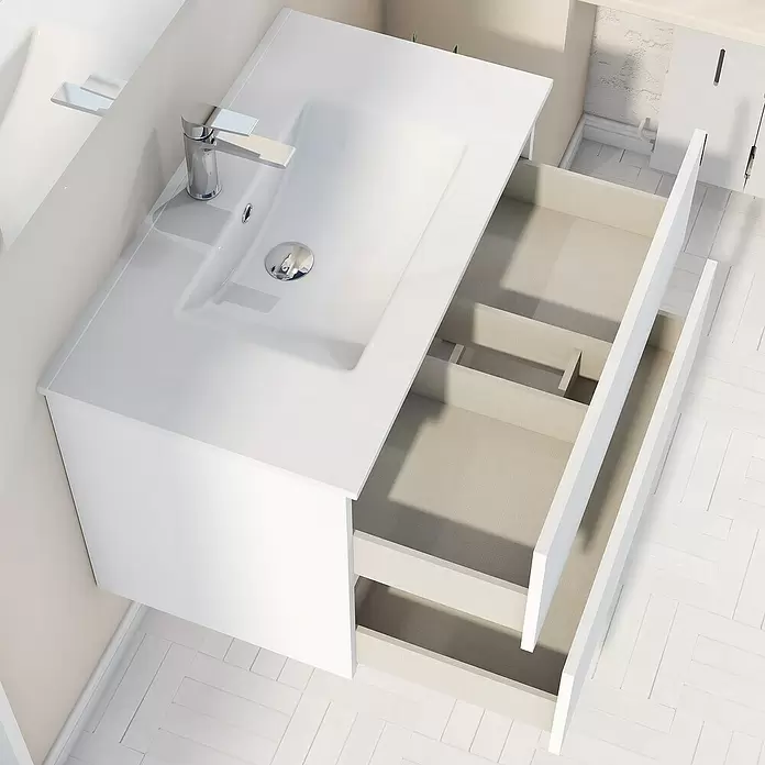 Mueble de lavabo Denver - L x An x Al: 46 x 80 x 54,5 cm, Blanco - Foto ambiente