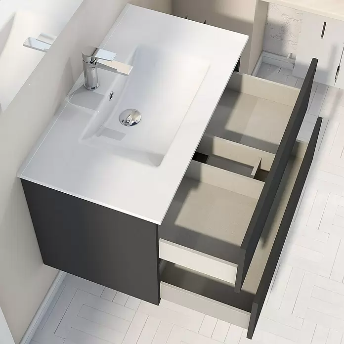Mueble de lavabo Inca - L x An x Al: 46 x 60 x 54,5 cm, Gris - Foto ambiente