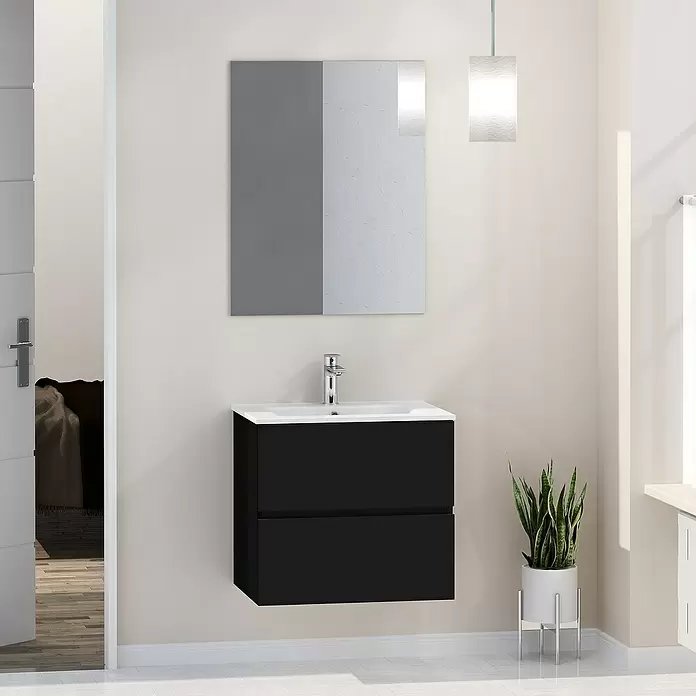 Mueble de lavabo Inca - L x An x Al: 46 x 60 x 54,5 cm, Negro - Foto ambiente
