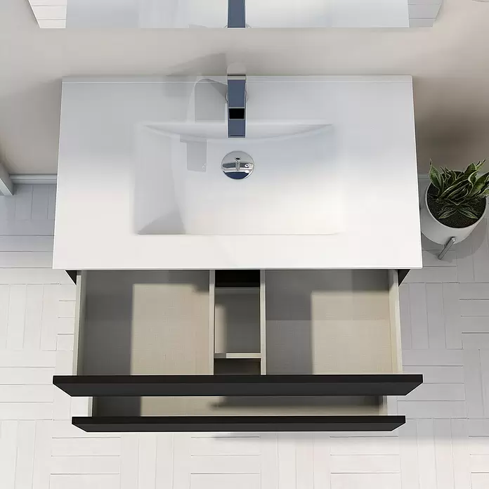 Mueble de lavabo Inca - L x An x Al: 46 x 60 x 54,5 cm, Negro - Foto ambiente