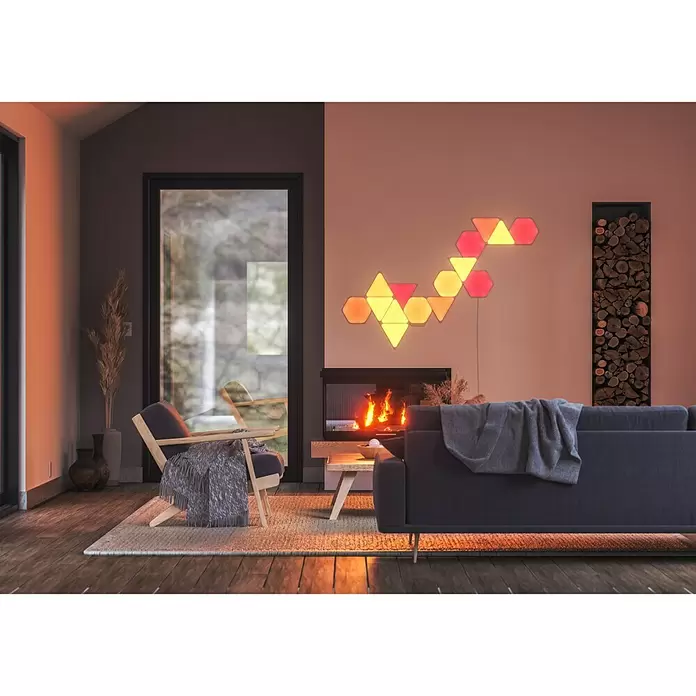 Nanoleaf LED-Panel Shapes Hexagons 15er Starter Set 2. Generation - L x B x H: 23 x 20 x 0,6 cm, Weiß, RGBW - Stimmungsaufnahme