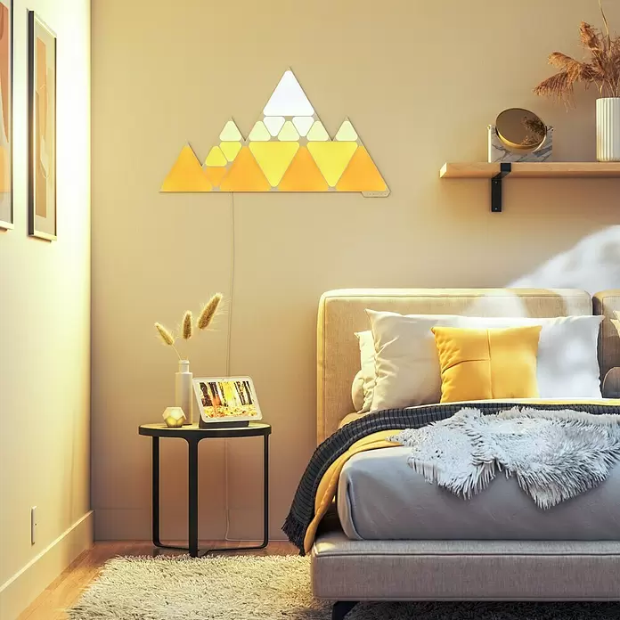 Nanoleaf LED-Panel Shapes Hexagons 15er Starter Set 2. Generation - L x B x H: 23 x 20 x 0,6 cm, Weiß, RGBW - Stimmungsaufnahme