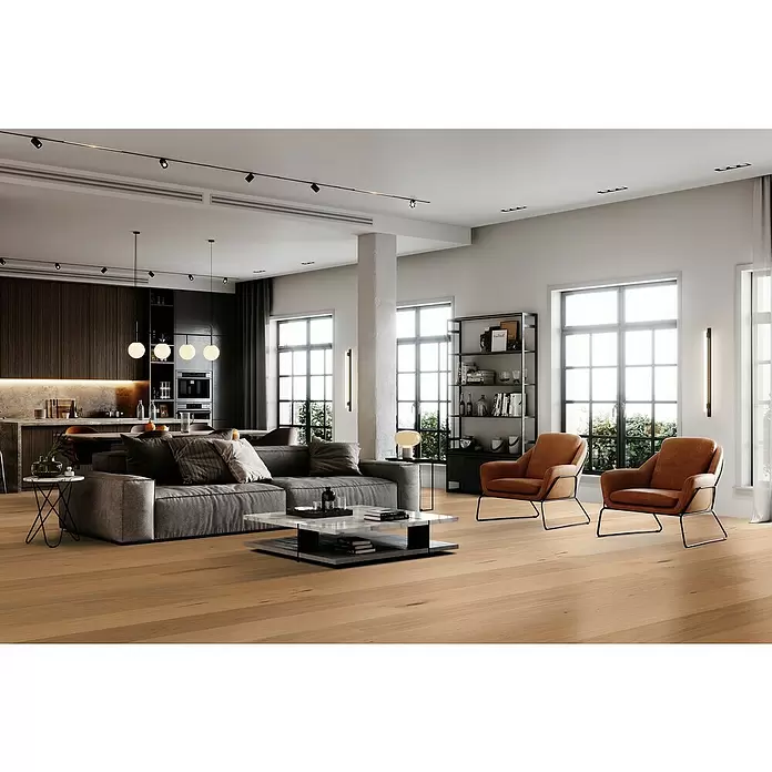 Susify Furnierboden Oak White - 1.900 x 190 x 8 mm, Landhausdiele - Stimmungsaufnahme