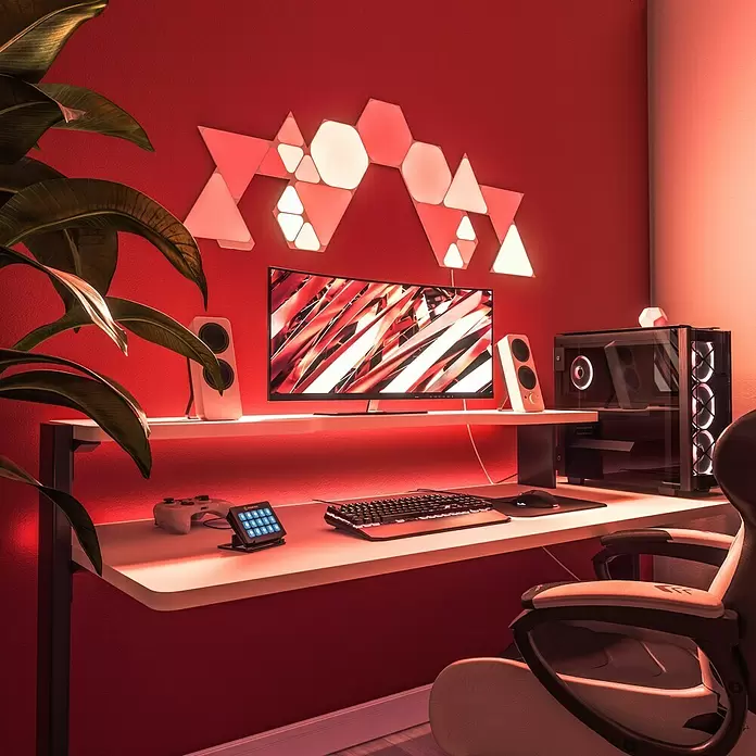 Nanoleaf LED-Panel Shapes Triangles 15er Starter Set 2. Generation - L x B x H: 23 x 20 x 0,6 cm, Weiß, RGBW - Stimmungsaufnahme