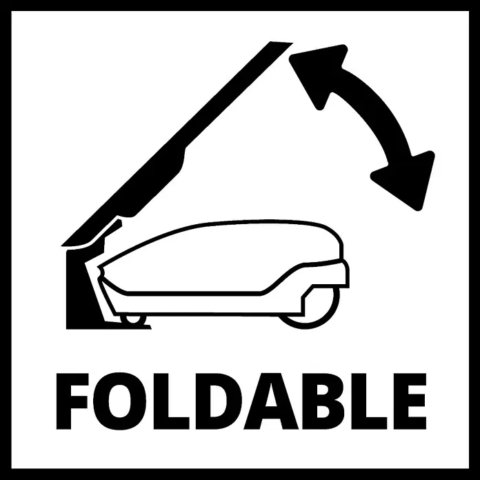 Einhell Mähroboter-Garage - 77,5 x 60,5 x 40,5 cm, Schwarz, Klappbarer Deckel - Skizze