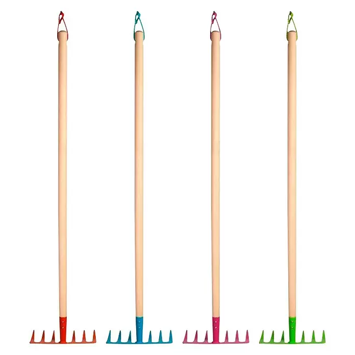 Esschert Design Dječje grablje - Duljina: 82 cm, Drvo - Pogled sprijeda