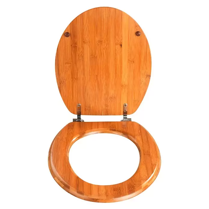 Wenko WC-Sitz Bambus - Holz, Dunkelbraun - Ansicht von oben