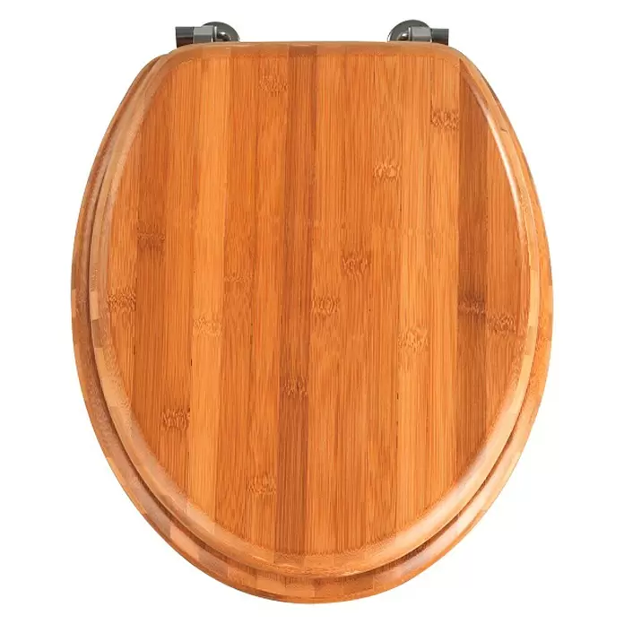 Wenko WC-Sitz Bambus - Holz, Dunkelbraun - Draufsicht