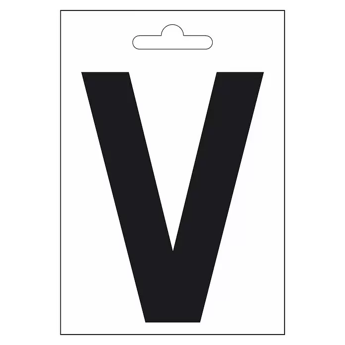 Folienzeichen - Buchstabe U, 10 cm, PVC, Schwarz - Vorderansicht