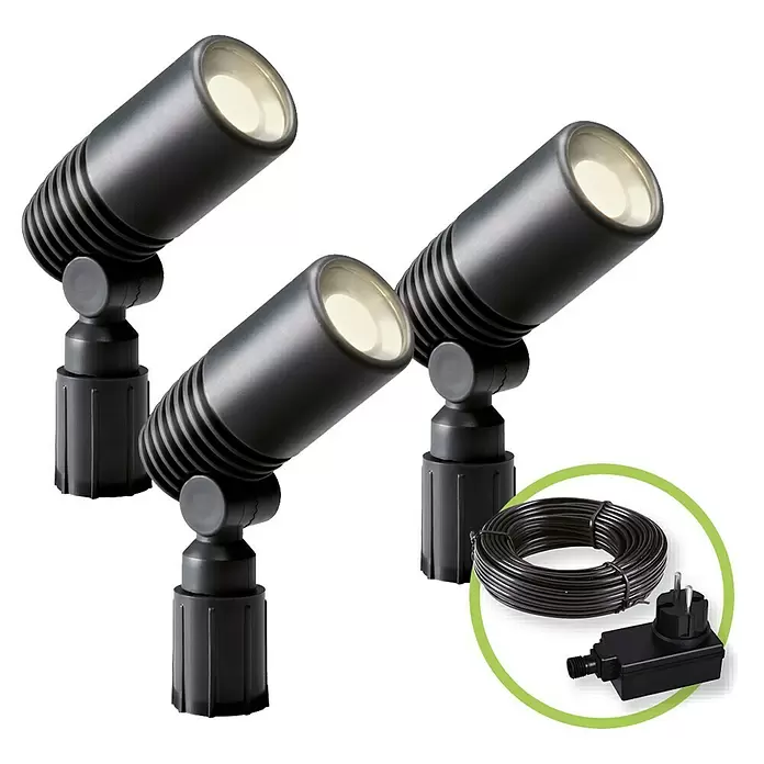 Garden Lights Led-tuinspotset Alder - 2 W, Antraciet, 86 x 40 x 60 mm - Diagonaal zicht
