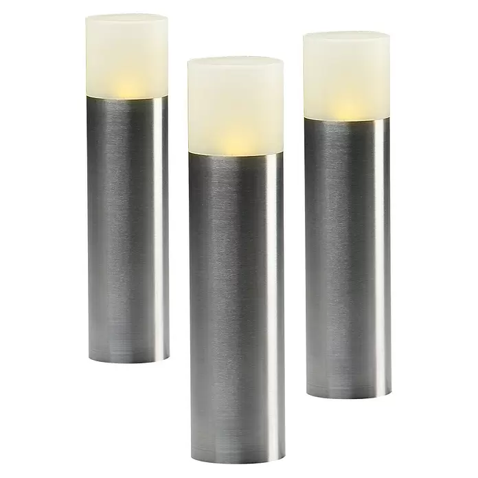 Garden Lights Sokkellamp voor buiten Oak - 1 W, Zilver, 48 x 48 x 202 mm - Vooraanzicht