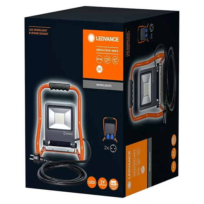 Ledvance LED-Strahler - L x B x H: 27 x 28 x 38 cm, Kaltweiß - Diagonale Ansicht