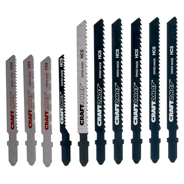 Craftomat Stichsägeblatt-Set - Holz/Metall/Kunststoff, 10 -tlg., T-Schaft - Ansicht von oben