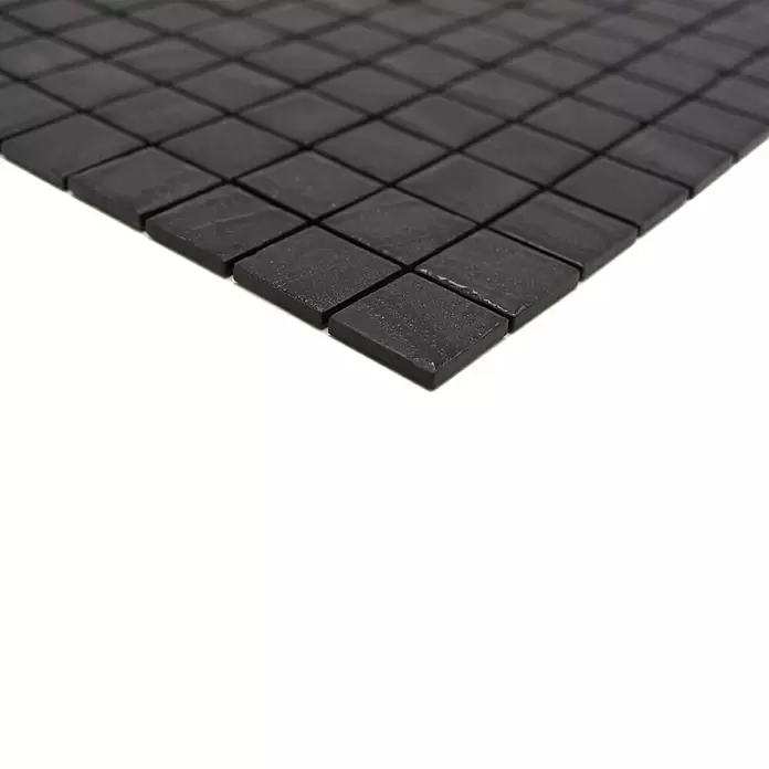 Mozaïektegel vierkant Eco Uni TINA 03 - 31,5 x 31,5 cm, Zwart/Antraciet, Mat - Close-up