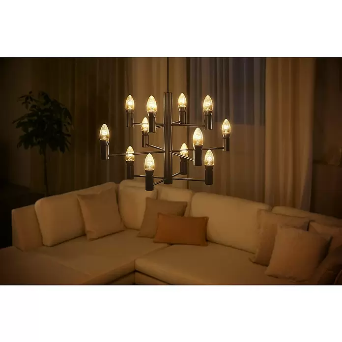 Philips Hue LED-Leuchtmittel White Filament - E14, 4,5 W, 300 lm, Warmweiß, 2 Stk. - Stimmungsaufnahme