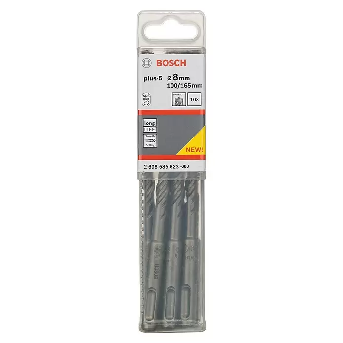 Bosch SDS-Plus Betonbohrer - 8 mm, 165 mm, 10 Stk. - Vorderansicht